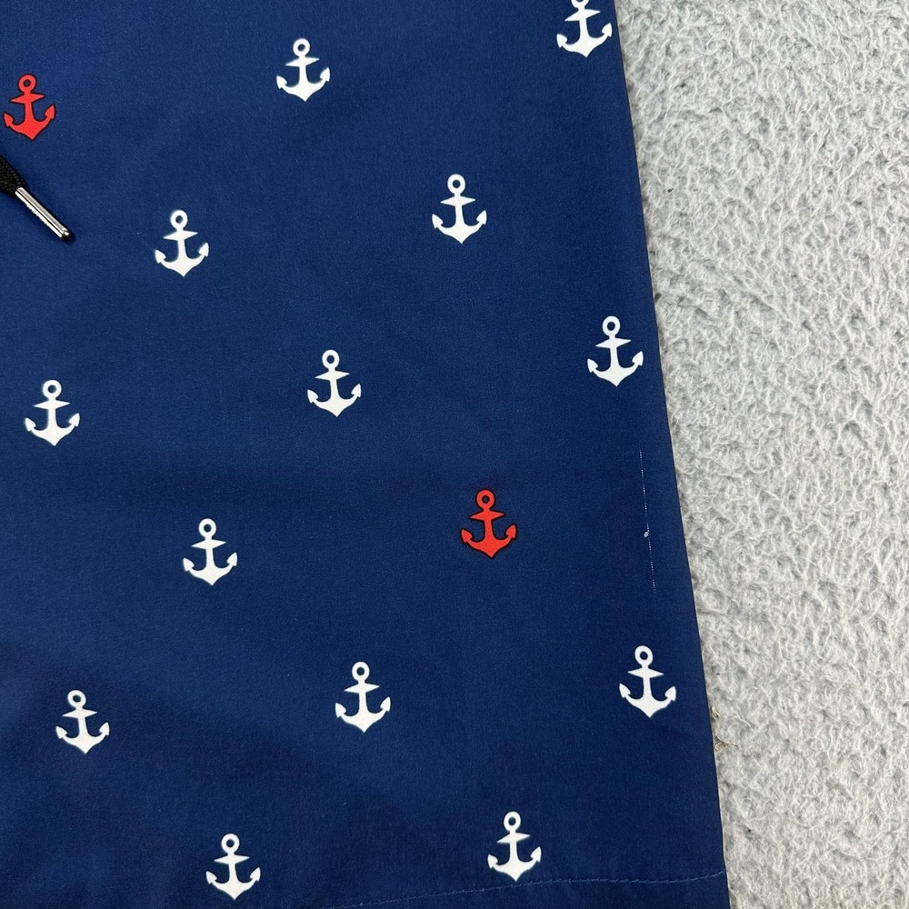 Brooklyn‎ Cloth Boardshorts Mens 38 Navy Blue Anchor Print Stretch Swim Trunks - Picture 5 of 9